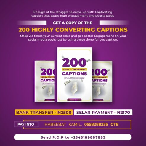 200 HIGHLY CONVERTING CAPTIONS BOOK 