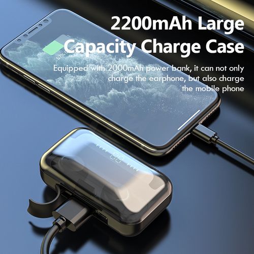 GUIXIA F9 Wireless Headset Bluetooth Earphone True Bass With Power Bank On Jumia